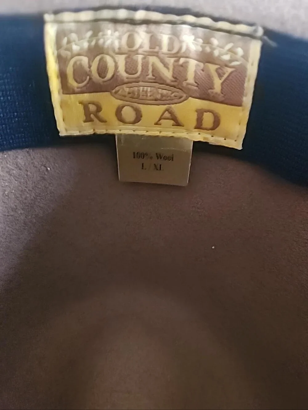 Vintage Old County Road 100% Wool Western Cowboy Hat L/XL Brown Tan Concho